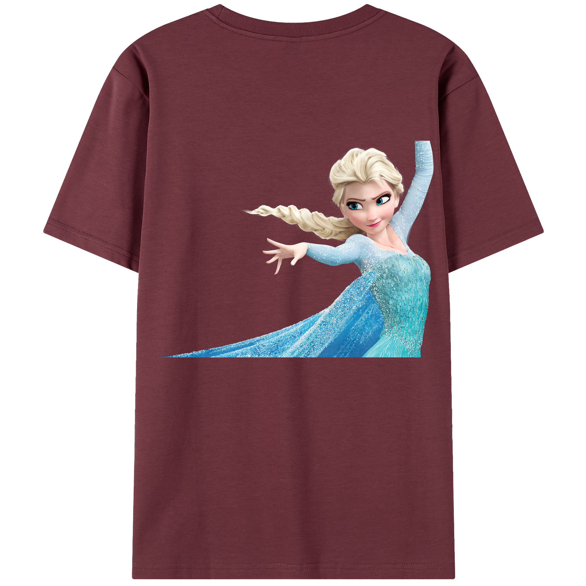 （画像用） アナと雪の女王 アンナ エルサ Frozen Anna Elsa 綿100％半袖Tシャツ（背面プリント）